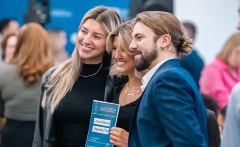 Students pose for a photo at Match Day 2024