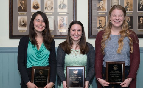 Award winners L-R: Samantha Shepard, Megan Perry and Sarah Hoover