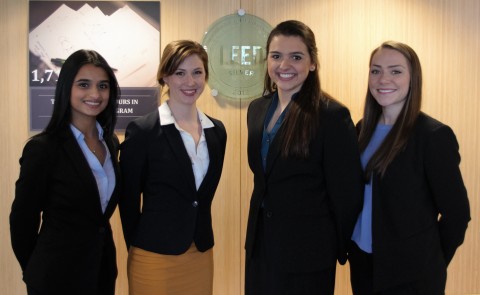 IPSAT Case Competition winners: Megha Panchal, Briana Kelly, Kelly Carreiro, Chelsea Hockman
