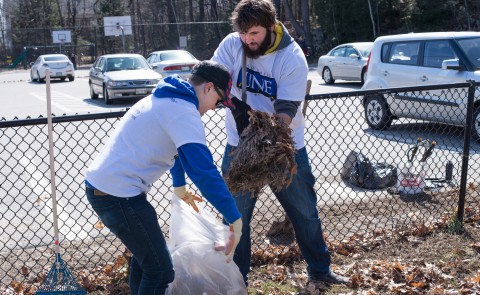 Students participating in last year's inaugural Day of Service