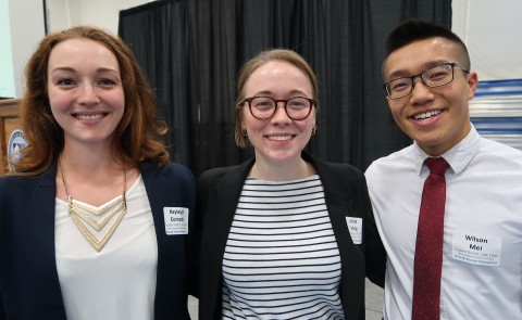 Student doctors Kaleigh Corrado, Jessica Rehrig and Wilson Mei made oral presentations at the COM forum