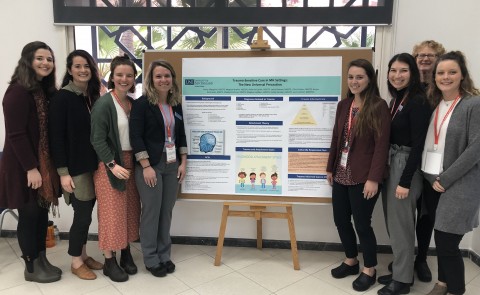 UNE occupational therapy students present at a recent conference at the University's Tangier, Morocco campus