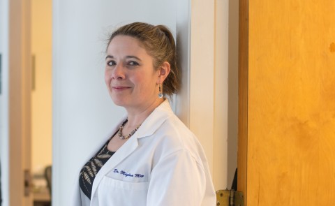 Meghan May, associate professor of microbiology and infectious disease at UNE’s College of Osteopathic Medicine