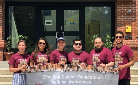 Several dental students took part in a walk to raise money and awareness of oral cancer