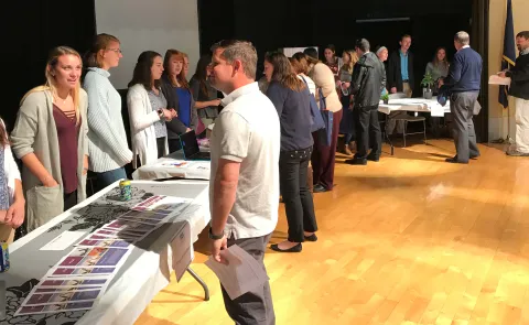 HWOS students staff tables at Kennebunk's recent Health & Wellness Fair.