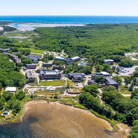 Aerial image of UNE's Biddeford Campus