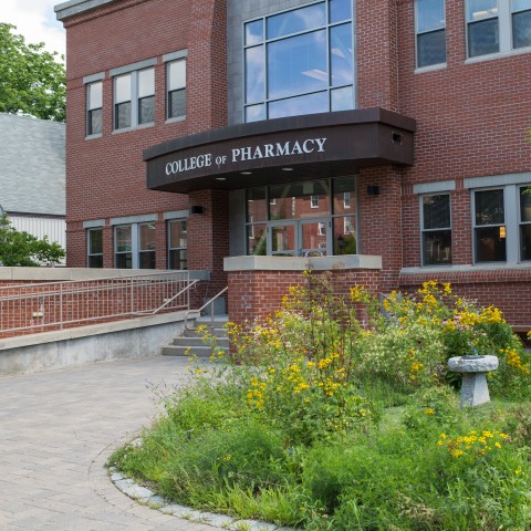 Exterior of the Pharmacy building on UNE's Portland Campus
