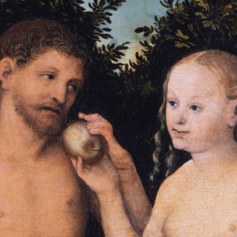 An illustrative depiction of Adam and Eve 