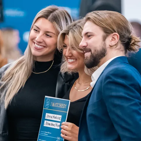 Students pose for a photo at Match Day 2024