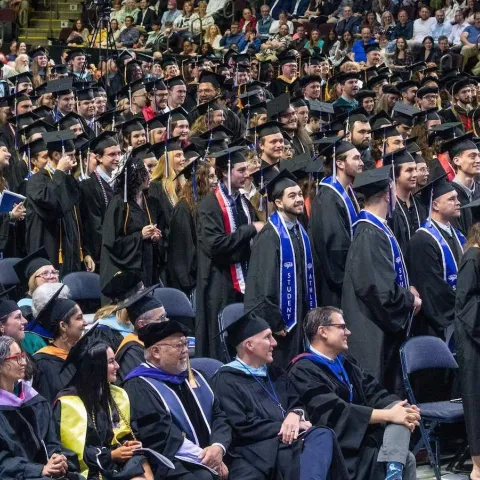 A sea of graduates in the Cross Insurance Arena