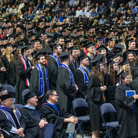 A sea of graduates in the Cross Insurance Arena