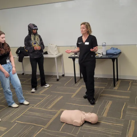 High school campers learn about health care professions at the UNE summer camp hosted by AHEC in June 2025.