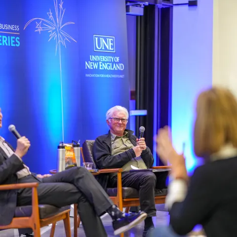 Spark Series James Herbert and David Shaw speaking during event