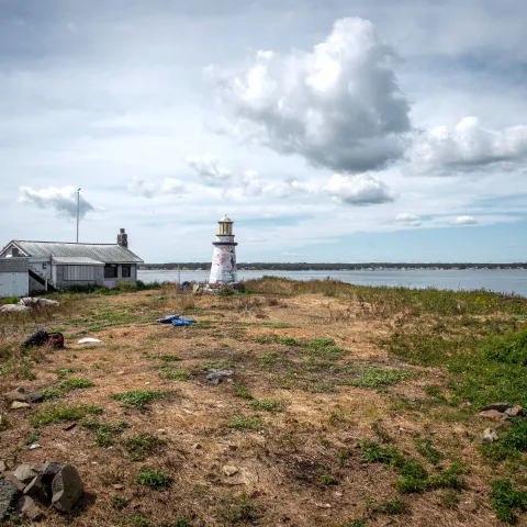 Ram Island on a cloudy day
