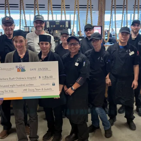 UNE’s Parkhurst Dining staff supports Barbara Bush Children’s Hospital with donation of nearly $12,000