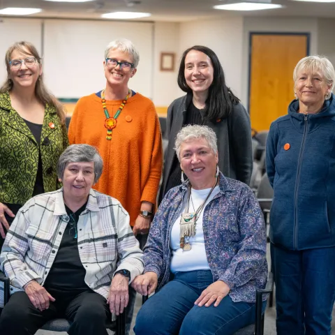Mikhu Paul with Donna Loring and Maine Women Writers Collection staff