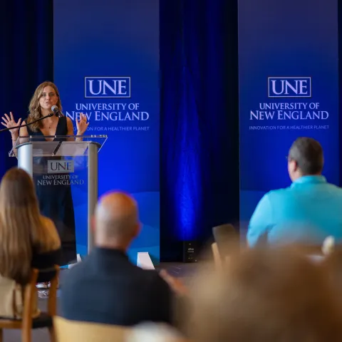  The first-annual Food Allergy Awareness Event on UNE’s Biddeford Campus educated members of the community about food safety and allergy-response preparedness 