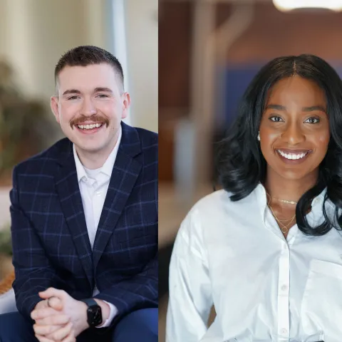 Composite image of Brandon Hotham and Melissa Hue headshots