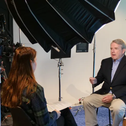 Pat Callaghan was interviewed by UNE students