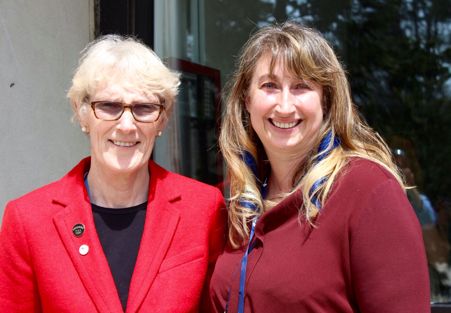 Lara Carlson with two-time Olympic discus thrower Meg Ritchie-Stone