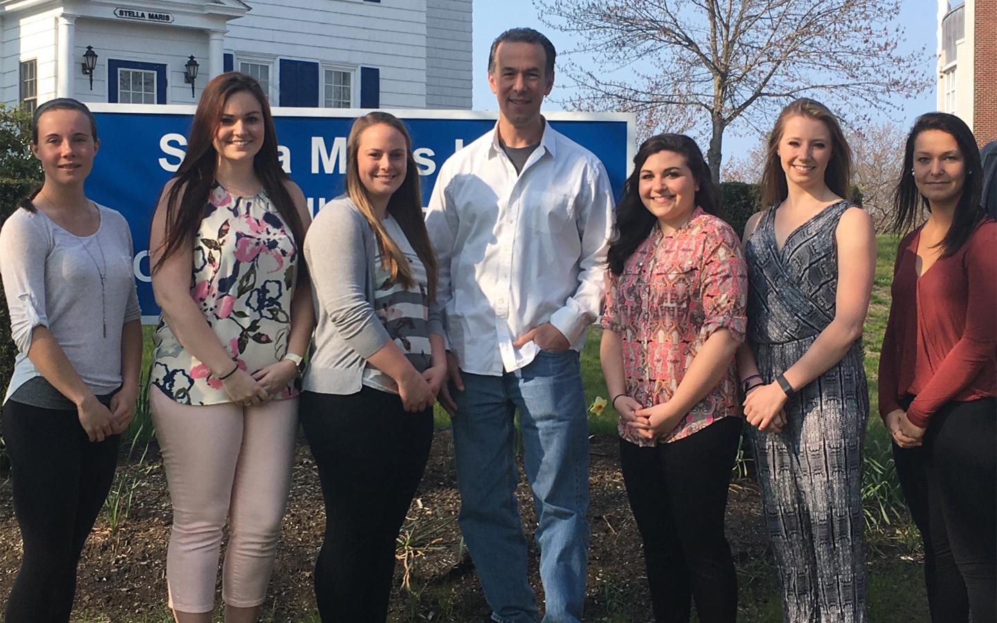 L-R: Rebecca Zakorchemny, Katherine Cone, Emily Warner, Glenn Stevenson, Rebecca Krivitsky, Abby Kinens, Janell Lanpher