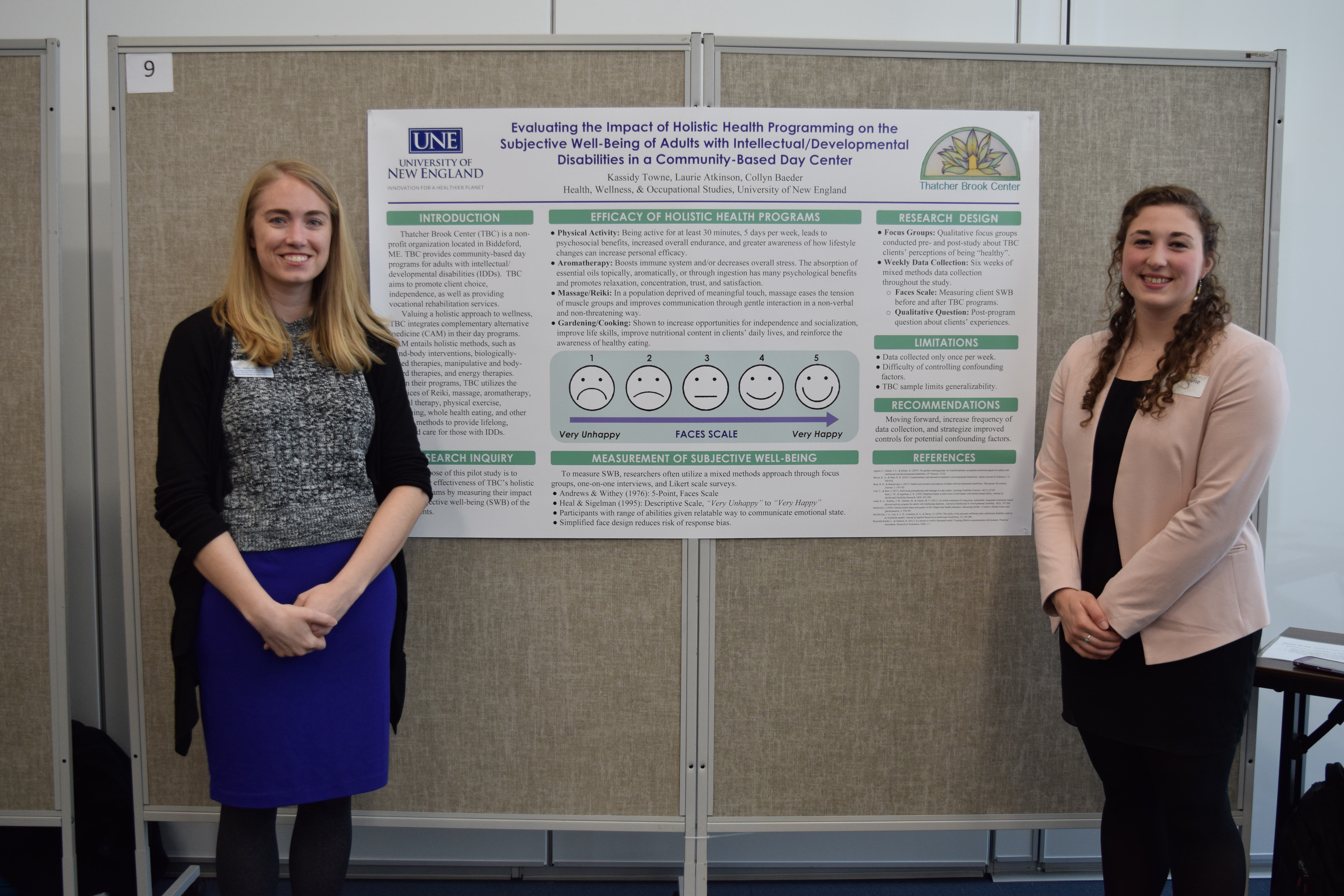 Assistant Clinical Professor Collyn Baeder (left) and Kassidy Towne '18 present at the 2018 HWOS Day of Scholarship.